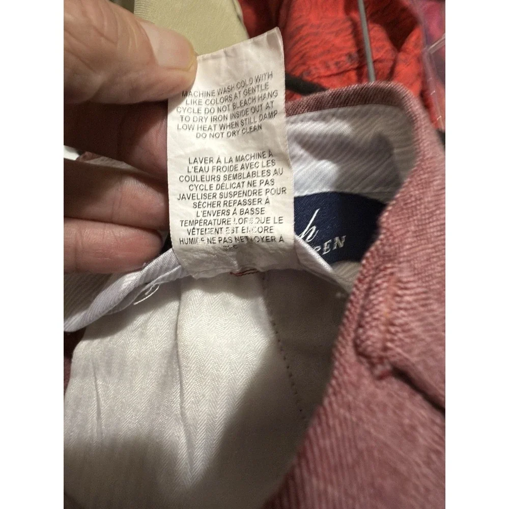 Ralph Ralph‎ Lauren Men's Dress Pants 34x29 Mauve/Dusty Rose Pleated Cuffed